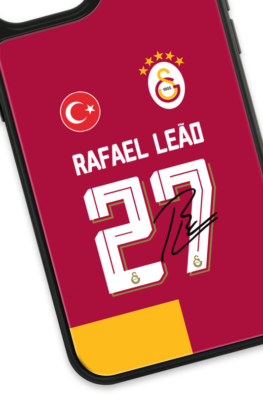 Galatasaray Rafael Leão İmzalı Parçalı Forma Cam Telefon Kılıfı
