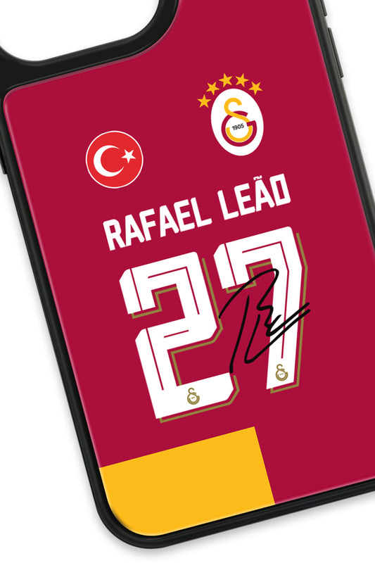 Galatasaray Rafael Leão İmzalı Parçalı Forma Cam Telefon Kılıfı