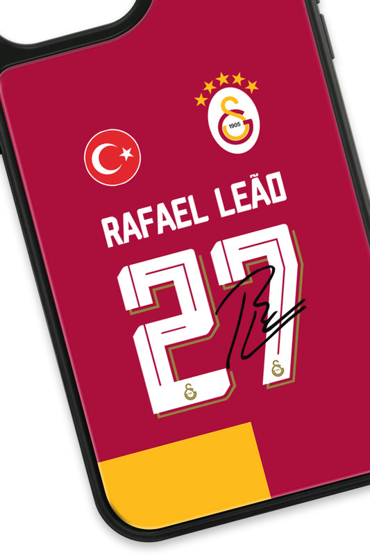 Galatasaray Rafael Leão İmzalı Parçalı Forma Cam Telefon Kılıfı
