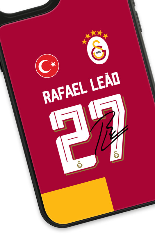 Galatasaray Rafael Leão İmzalı Parçalı Forma Cam Telefon Kılıfı