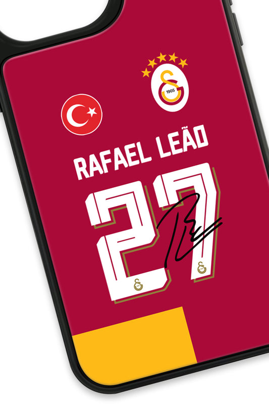 Galatasaray Rafael Leão İmzalı Parçalı Forma Cam Telefon Kılıfı