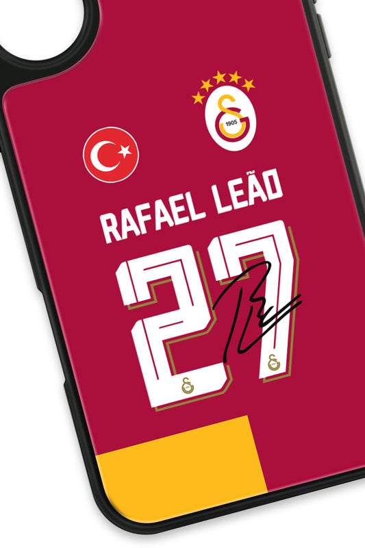 Galatasaray Rafael Leão Parçalı Forma Cam Telefon Kılıfı