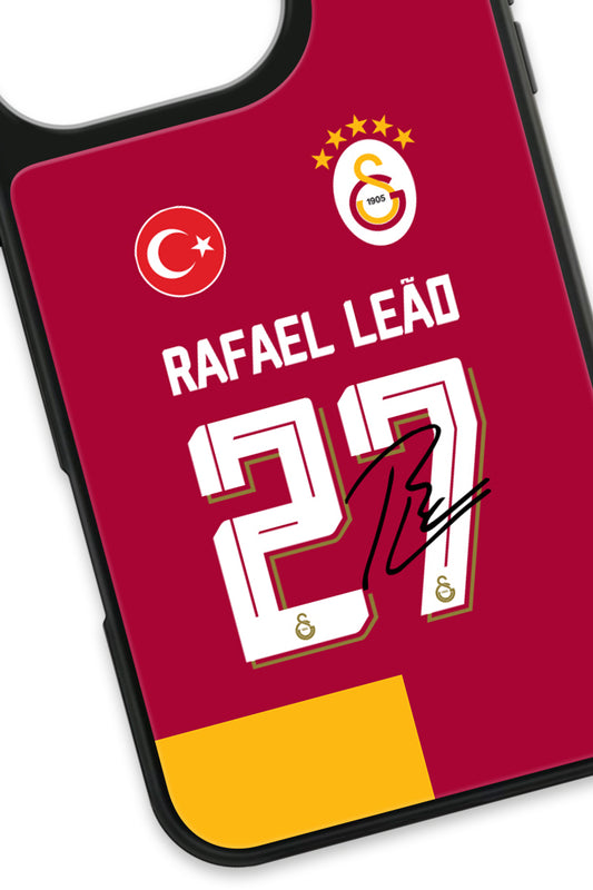 Galatasaray Rafael Leão İmzalı Parçalı Forma Cam Telefon Kılıfı