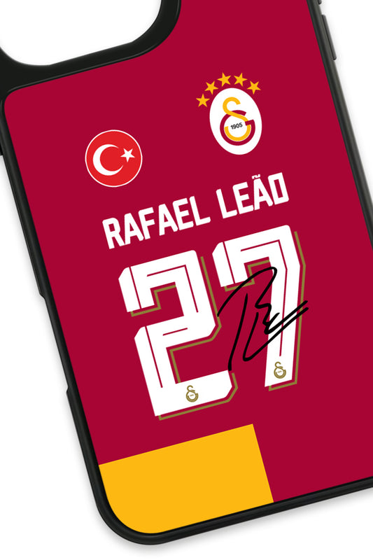 Galatasaray Rafael Leão İmzalı Parçalı Forma Cam Telefon Kılıfı
