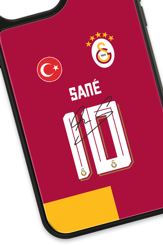 Galatasaray Leroy Sane Parçalı Forma İmzalı Cam Telefon Kılıfı