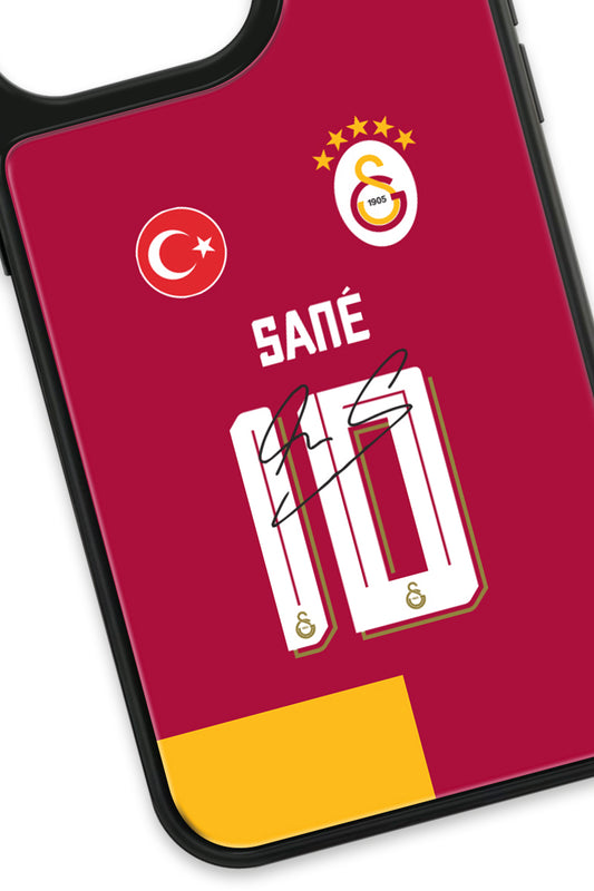 Galatasaray Leroy Sane Parçalı Forma İmzalı Cam Telefon Kılıfı