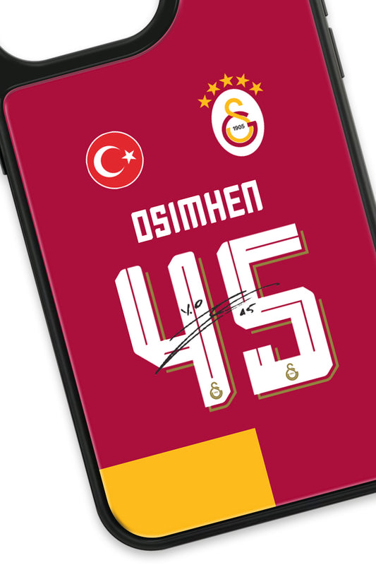 Galatasaray Victor Osimhen Parçalı Forma İmzalı Cam Telefon Kılıfı