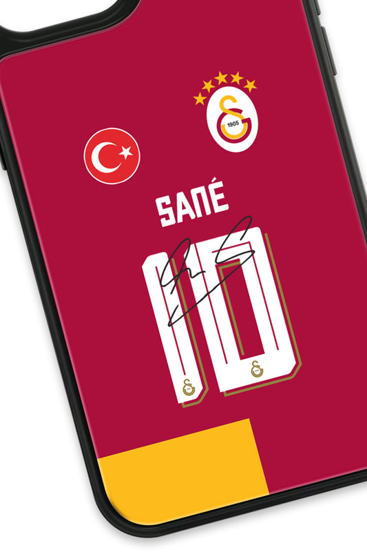 Galatasaray Leroy Sane Parçalı Forma İmzalı Cam Telefon Kılıfı