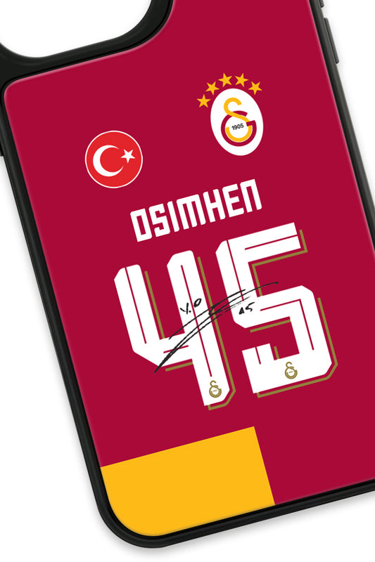 Galatasaray Victor Osimhen Parçalı Forma İmzalı Cam Telefon Kılıfı