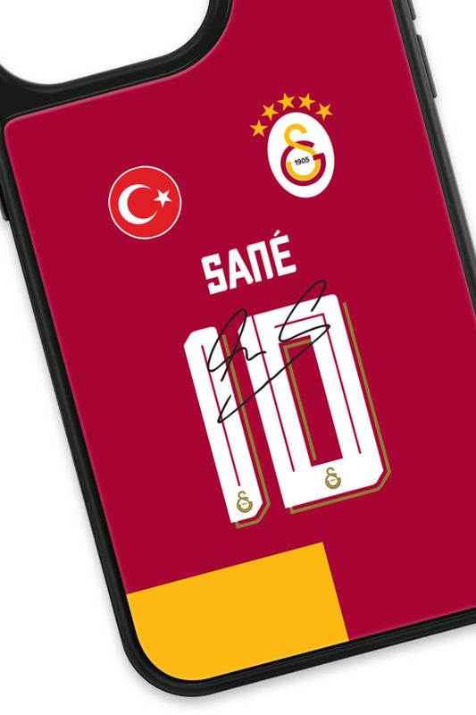 Galatasaray Leroy Sane Parçalı Forma İmzalı Cam Telefon Kılıfı