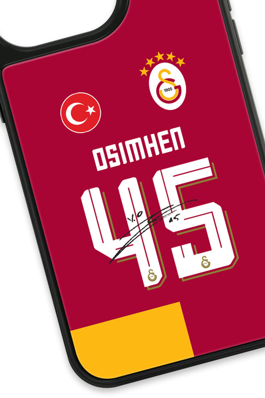 Galatasaray Victor Osimhen Parçalı Forma İmzalı Cam Telefon Kılıfı
