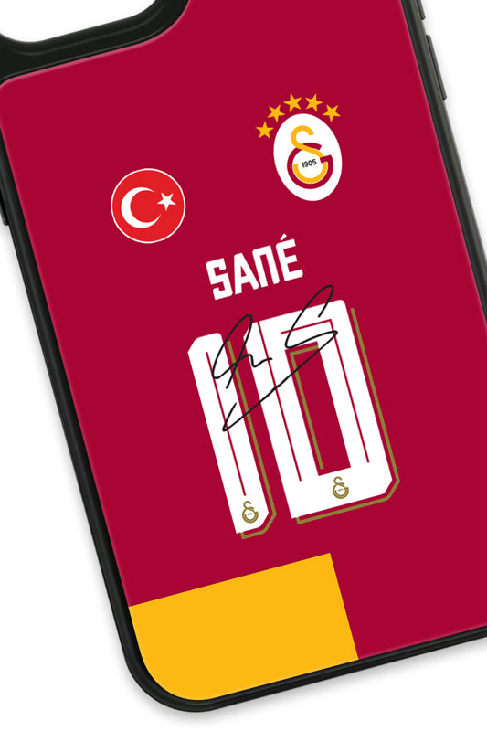 Galatasaray Leroy Sane Parçalı Forma İmzalı Cam Telefon Kılıfı