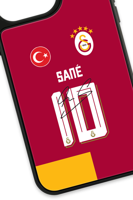 Galatasaray Leroy Sane Parçalı Forma İmzalı Cam Telefon Kılıfı