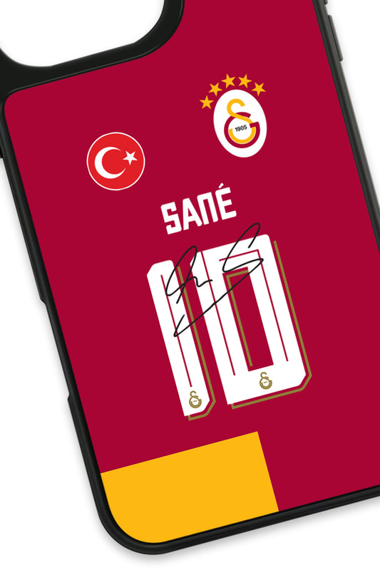 Galatasaray Leroy Sane Parçalı Forma İmzalı Cam Telefon Kılıfı