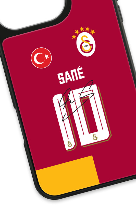 Galatasaray Leroy Sane Parçalı Forma İmzalı Cam Telefon Kılıfı