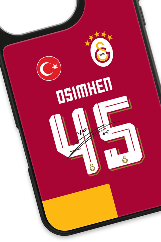 Galatasaray Victor Osimhen Parçalı Forma İmzalı Cam Telefon Kılıfı