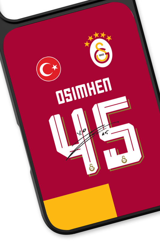 Galatasaray Victor Osimhen Parçalı Forma İmzalı Cam Telefon Kılıfı