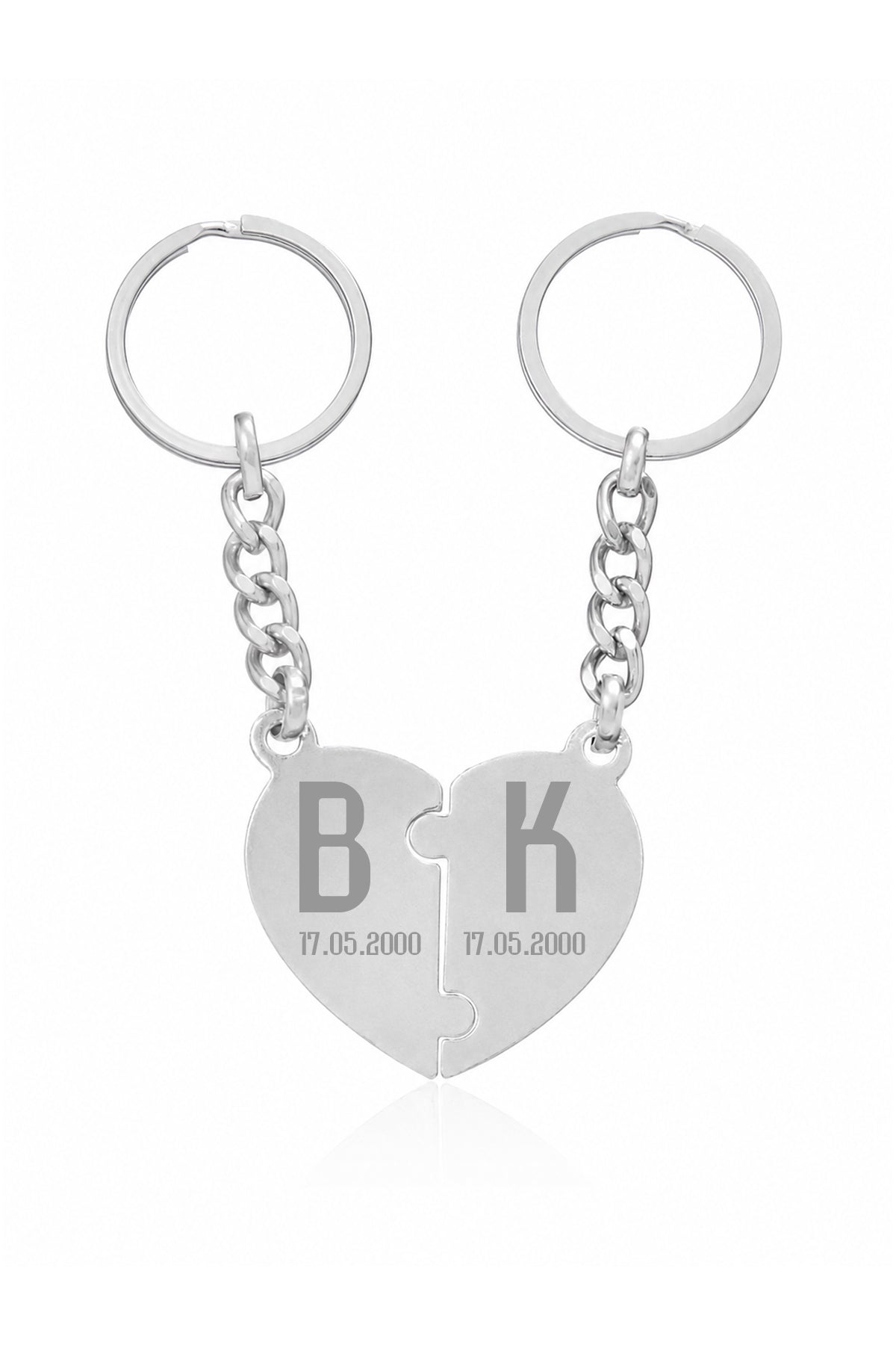 Beşiktaş Özelleştirilebilir Çift Puzzle Metal Anahtarlık
