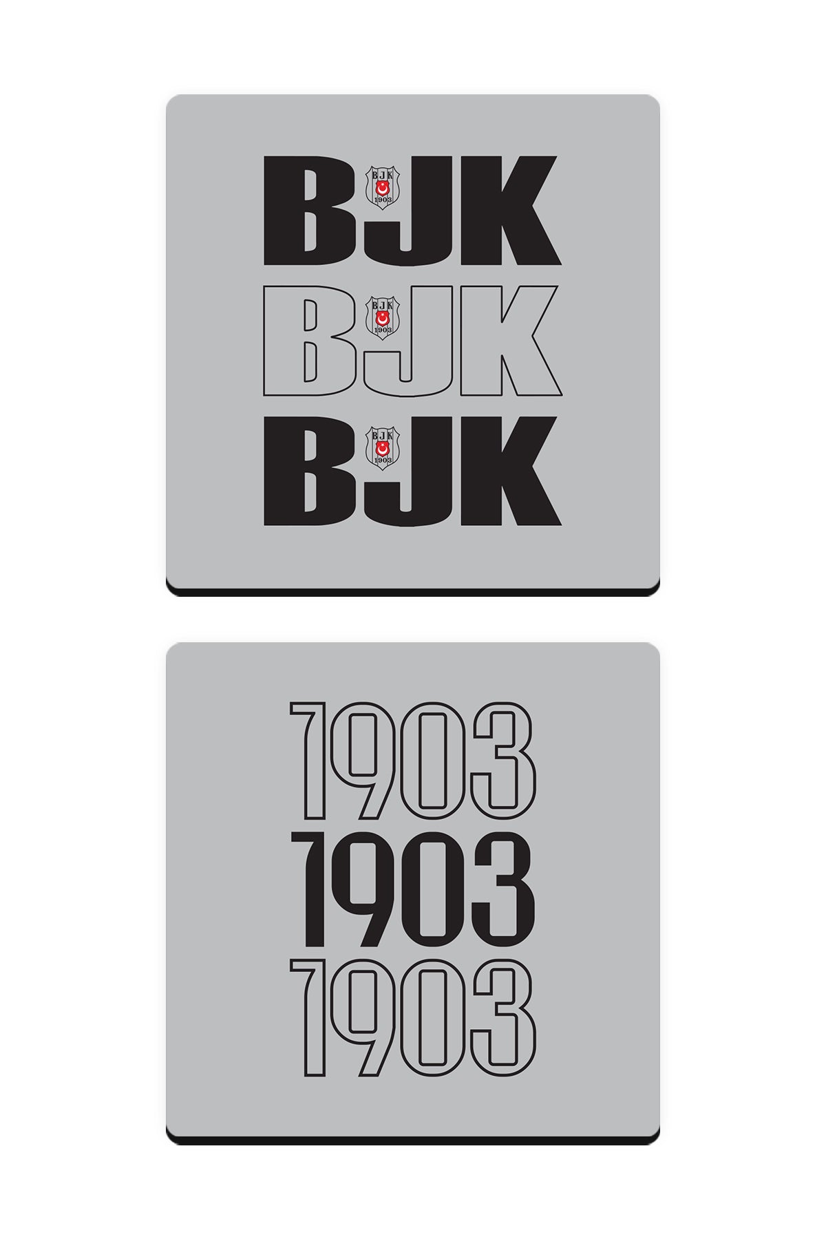 Beşiktaş 1903 Ahşap Bardak Altlığı 2'li Set