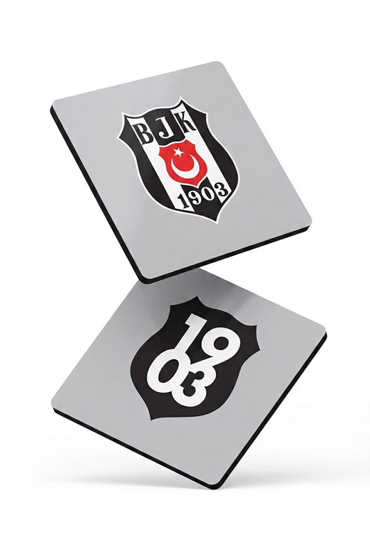 Beşiktaş 1903 Arma Ahşap Bardak Altlığı (2'li Set)