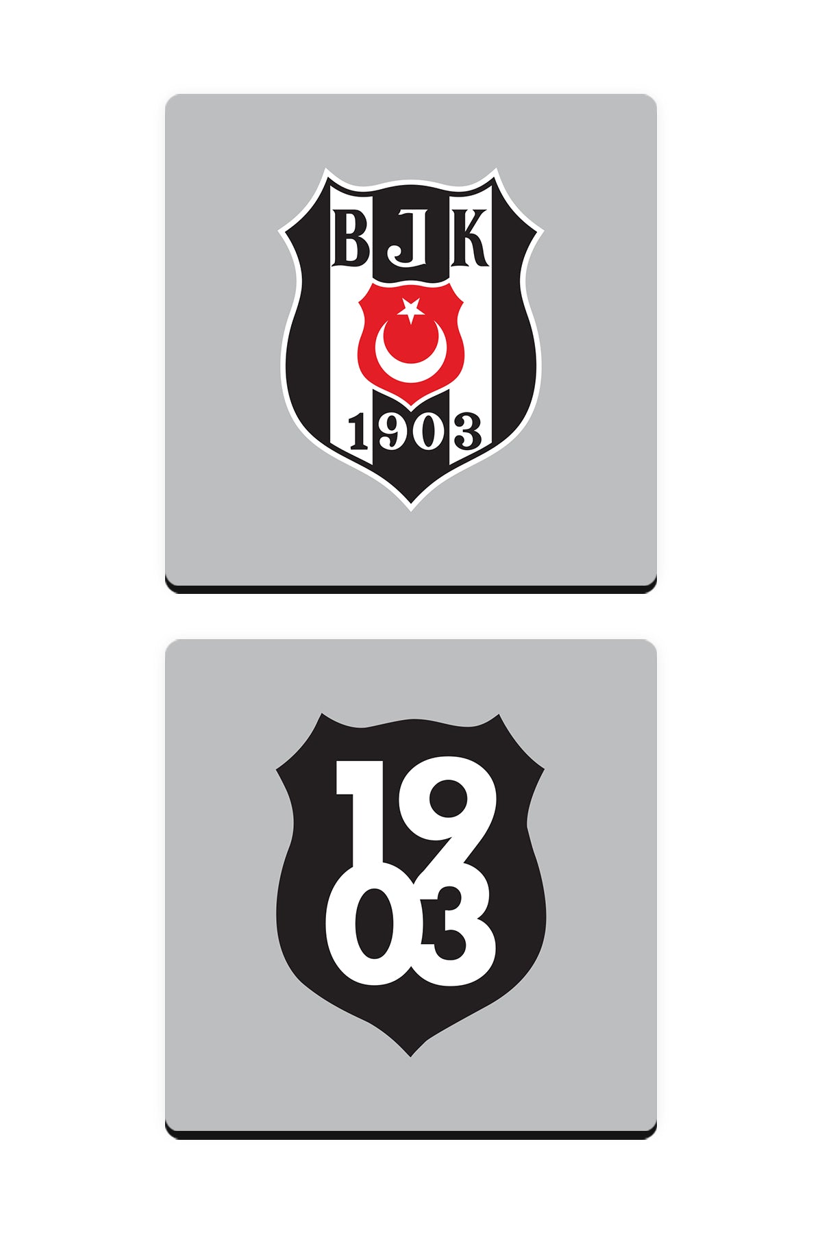 Beşiktaş 1903 Arma Ahşap Bardak Altlığı 2'li Set