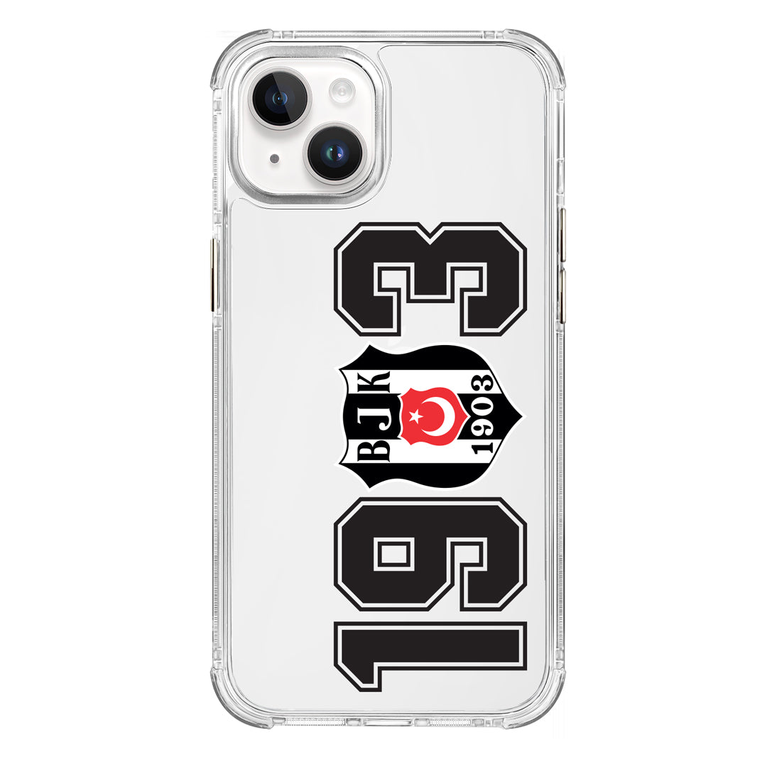 Beşiktaş 1903 Şeffaf iPhone 14 Telefon Kılıfı
