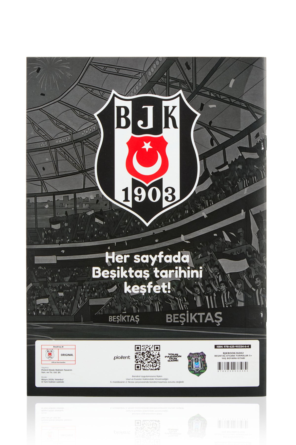 Beşiktaş Boyama Kitabı Efsane Formalar 5 Yaş Üzeri - Sticker Hediyeli Lisanslı Orijinal