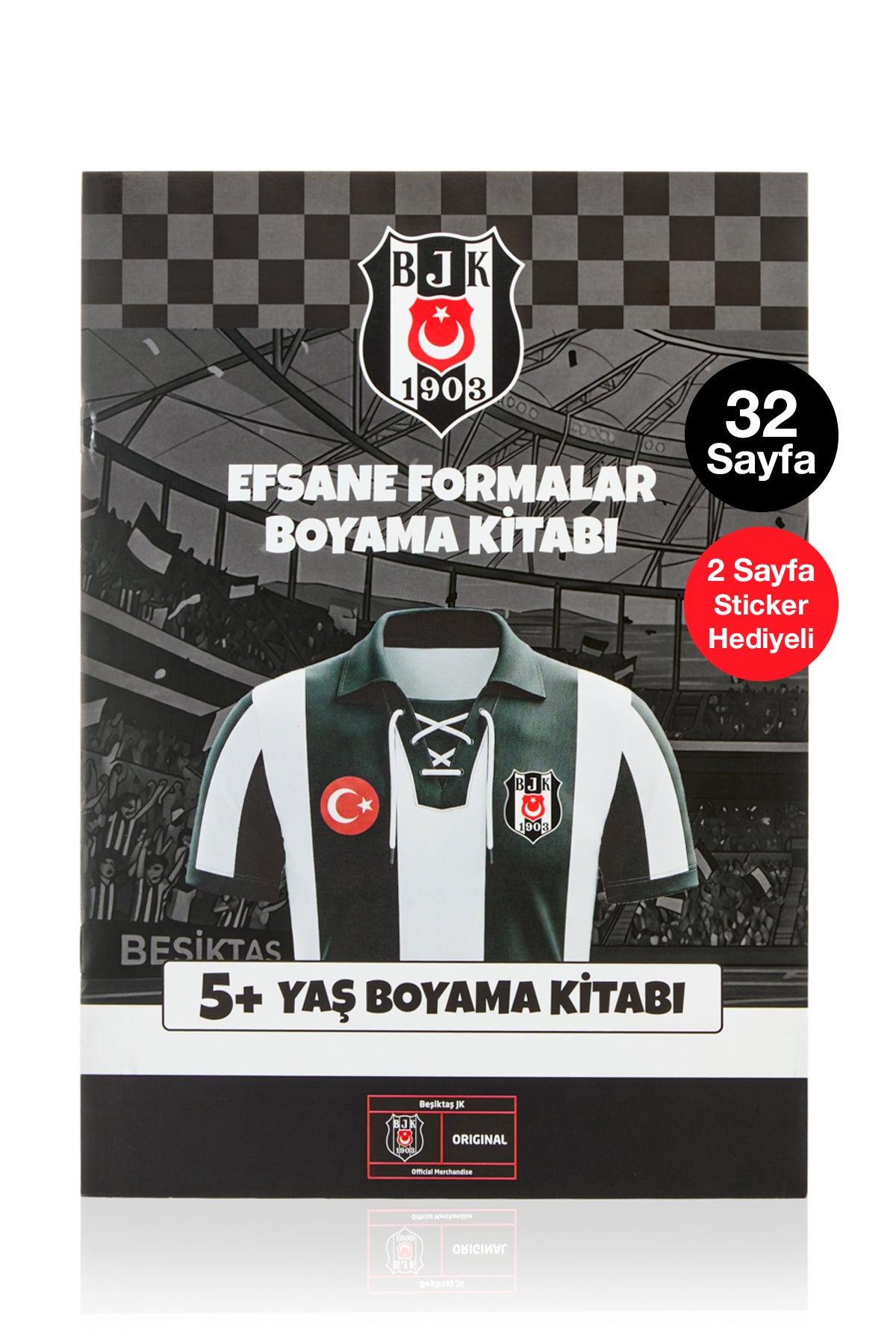 Beşiktaş Boyama Kitabı Efsane Formalar 5 Yaş Üzeri - Sticker Hediyeli Lisanslı Orijinal