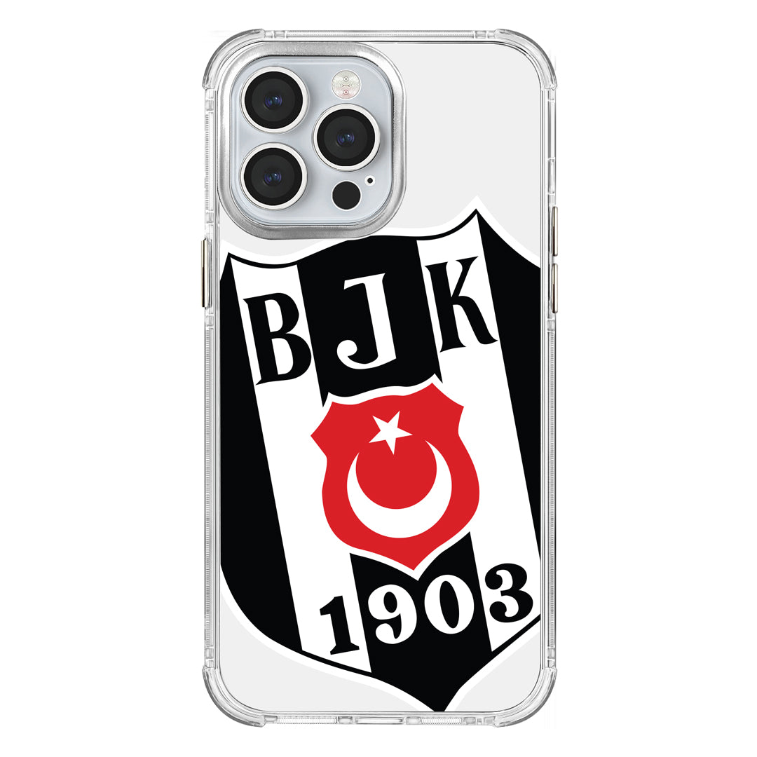 Beşiktaş Büyük Logo Şeffaf iPhone 14 Pro Max Telefon Kılıfı