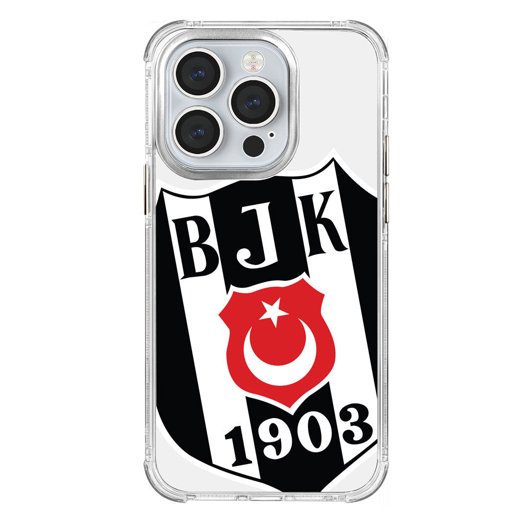 Beşiktaş Büyük Logo Şeffaf iPhone 14 Pro Telefon Kılıfı