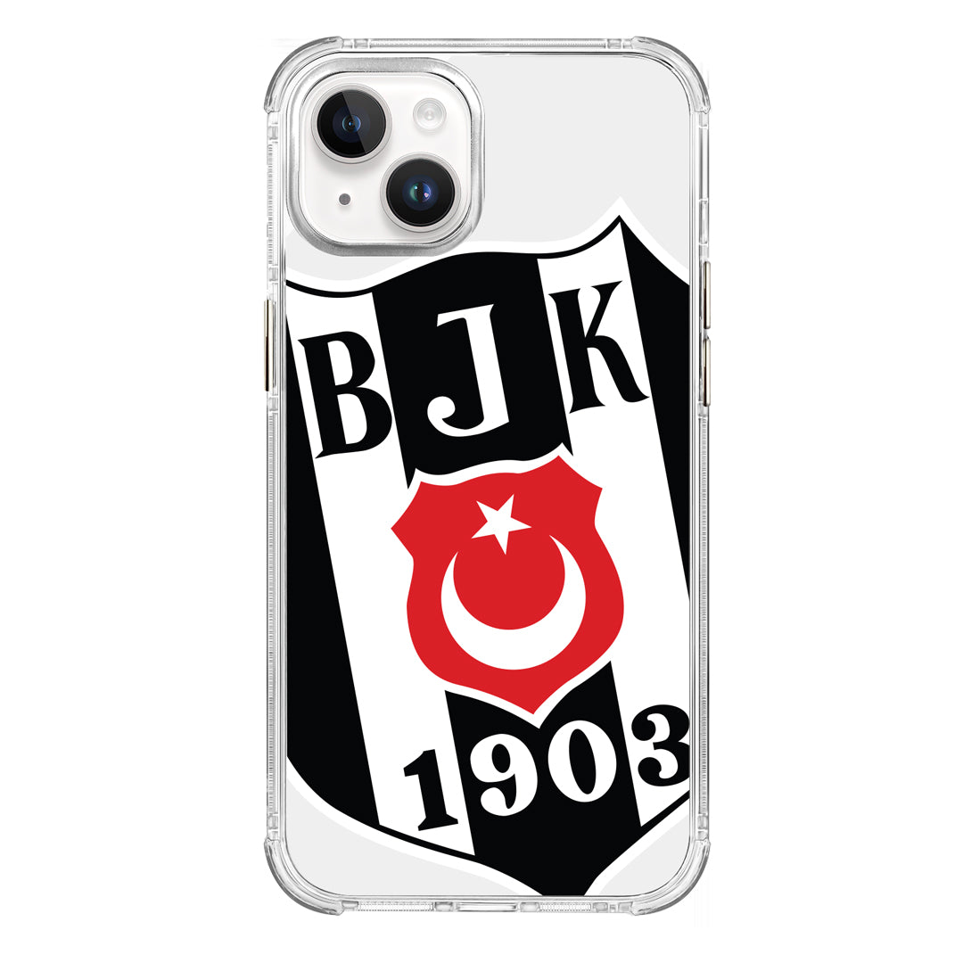 Beşiktaş Büyük Logo Şeffaf iPhone 14 Telefon Kılıfı