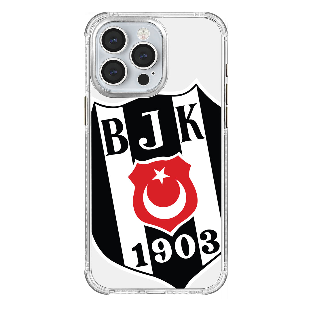 Beşiktaş Büyük Logo Şeffaf iPhone 15 Pro Max Telefon Kılıfı