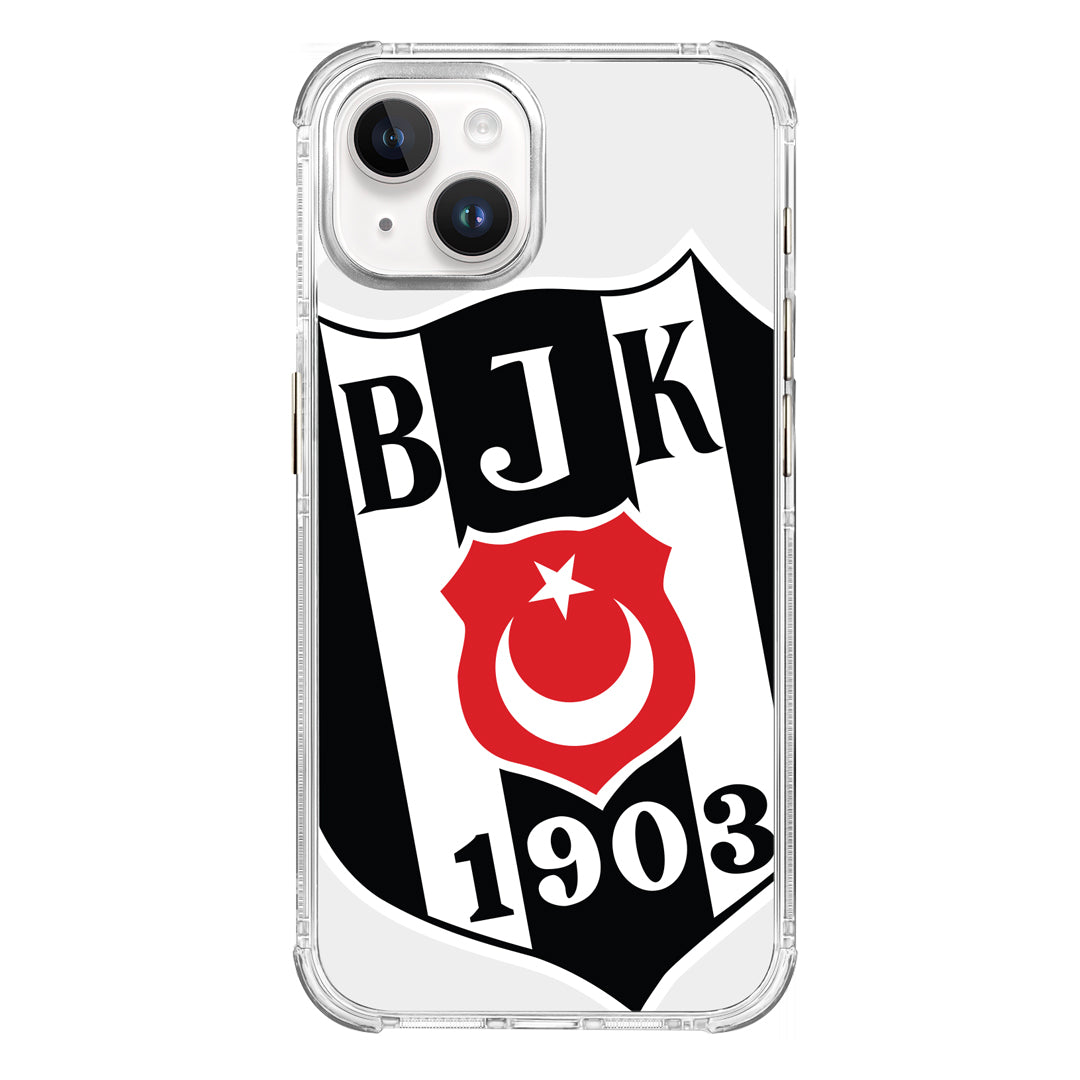 Beşiktaş Büyük Logo Şeffaf iPhone 15 Pro Telefon Kılıfı
