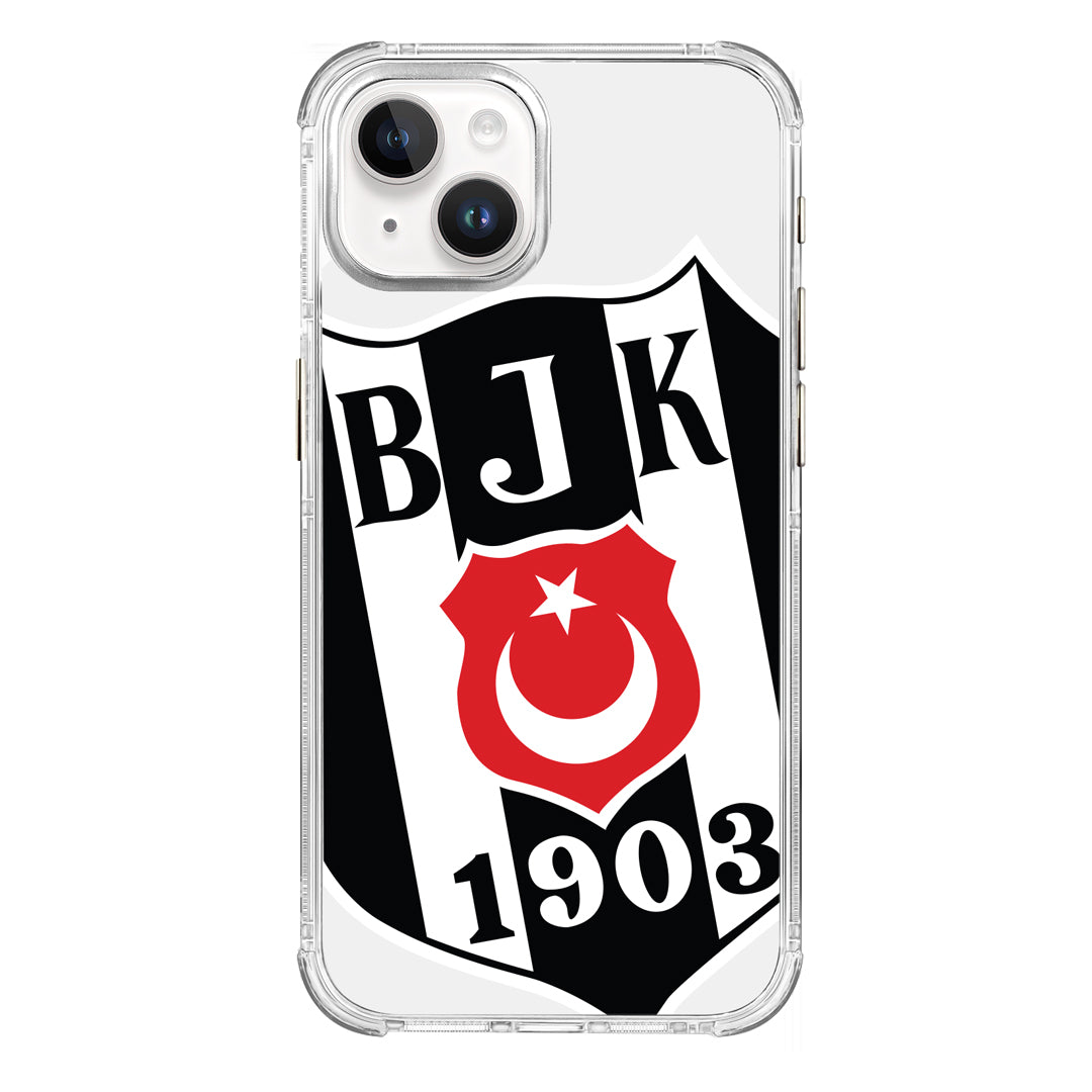 Beşiktaş Büyük Logo Şeffaf iPhone 15 Telefon Kılıfı