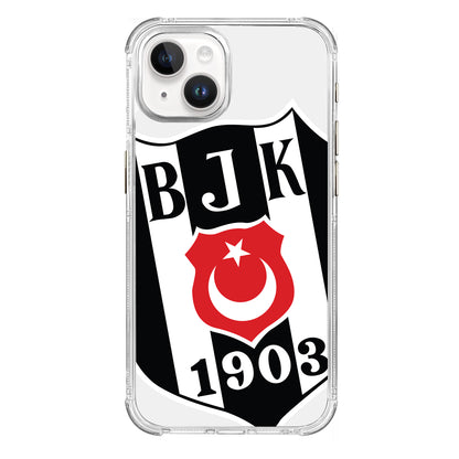Beşiktaş Büyük Logo Şeffaf iPhone 15 Telefon Kılıfı