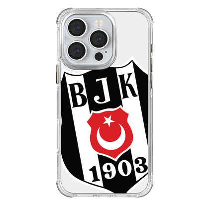 Beşiktaş Büyük Logo Şeffaf iPhone 16 Pro Telefon Kılıfı