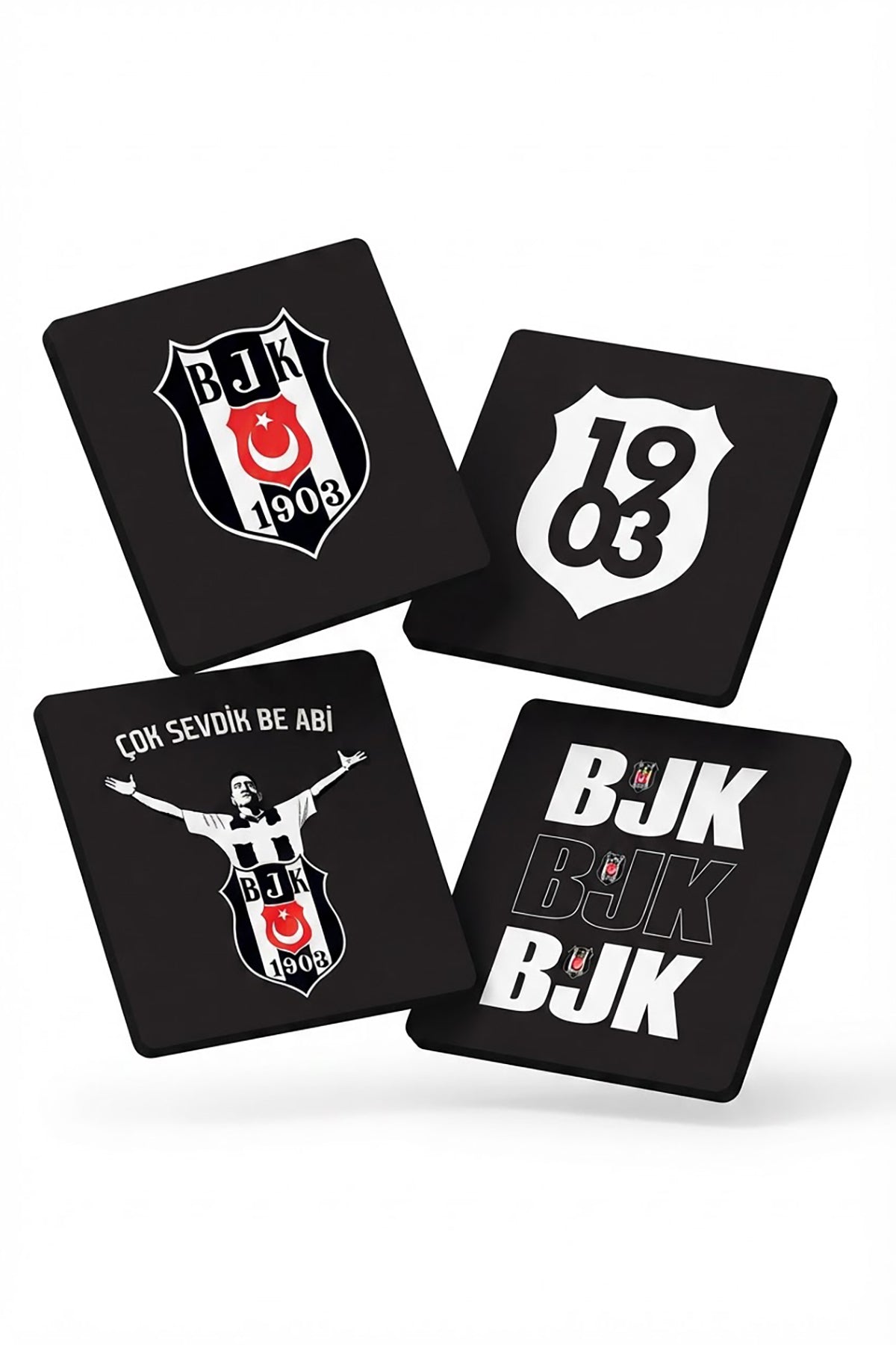 Beşiktaş Çok Sevdik Ahşap Bardak Altlığı