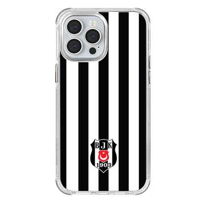 Beşiktaş Çubuklu Logo Şeffaf iPhone 13 Pro Max Telefon Kılıfı