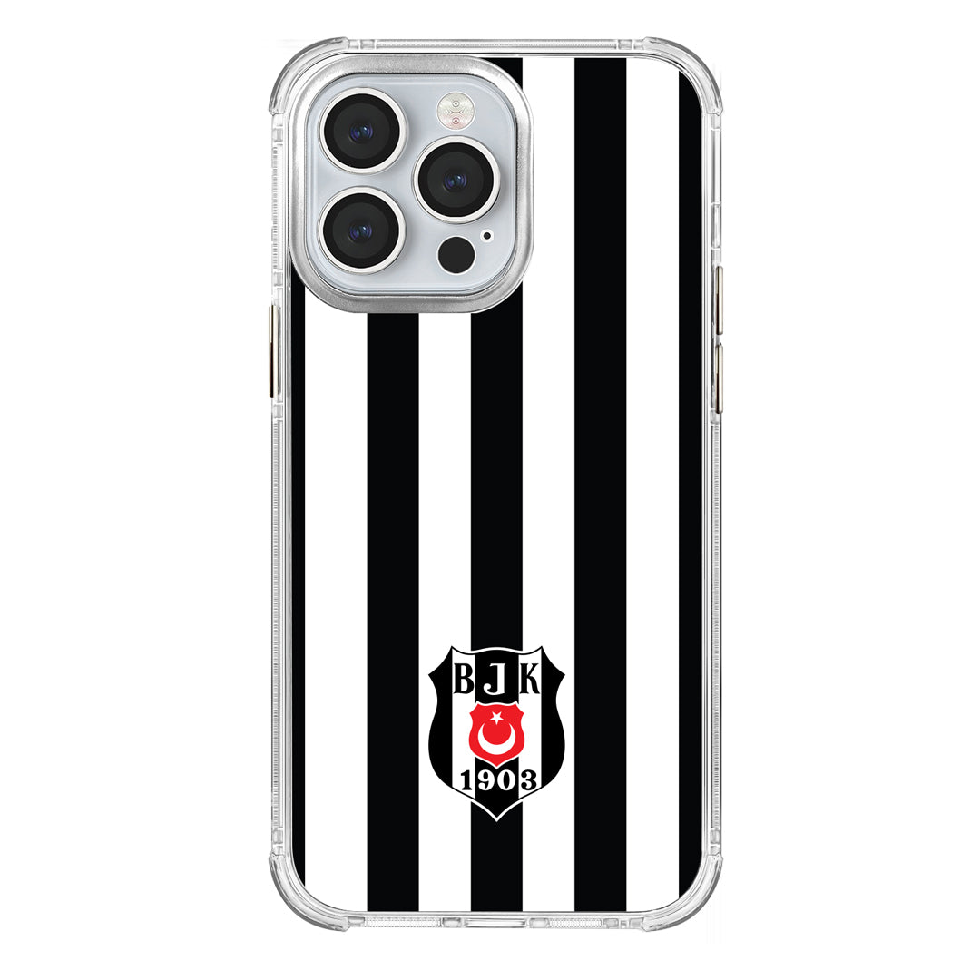 Beşiktaş Çubuklu Logo Şeffaf iPhone 13 Pro Telefon Kılıfı