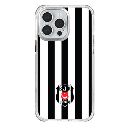 Beşiktaş Çubuklu Logo Şeffaf iPhone 13 Pro Telefon Kılıfı