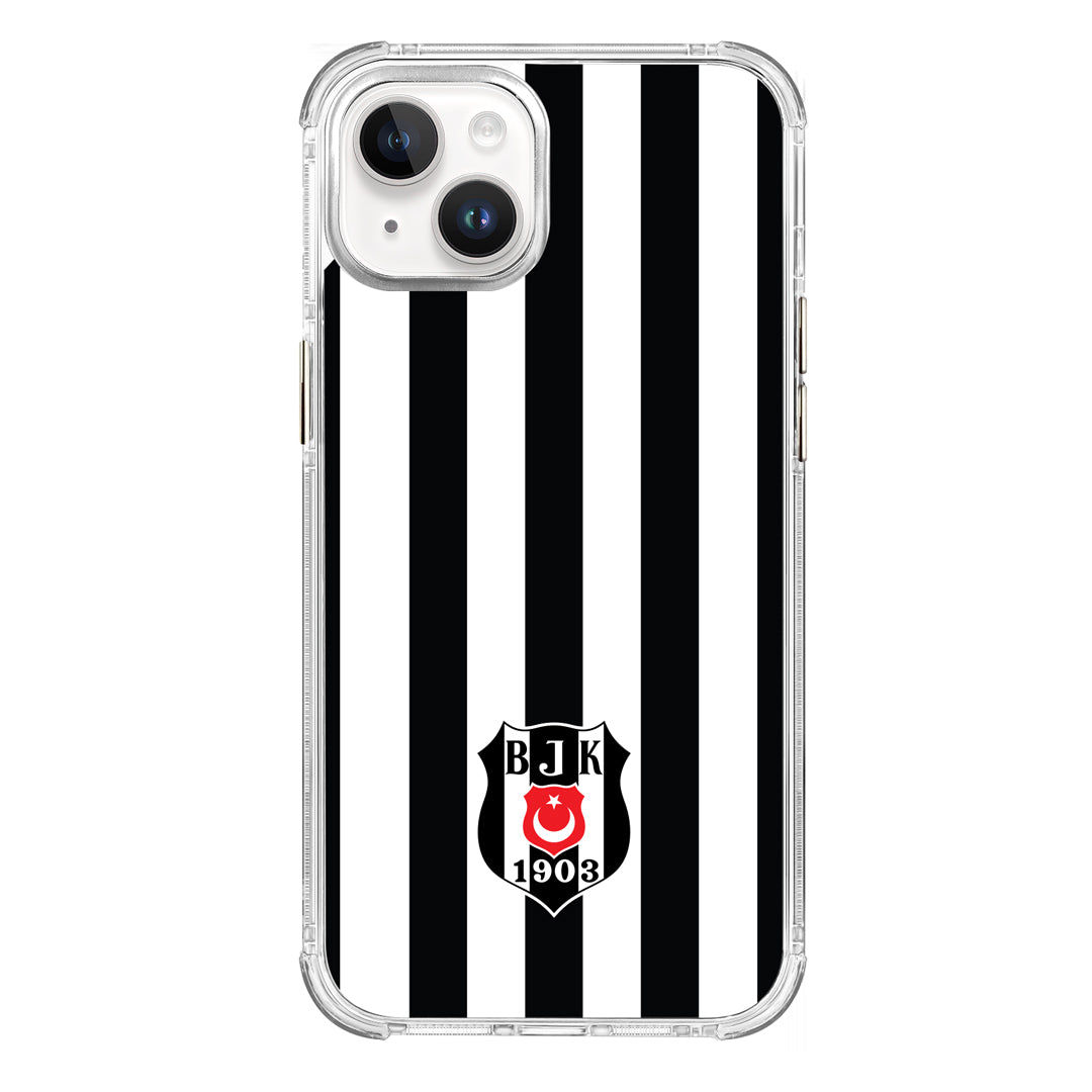 Beşiktaş Çubuklu Logo Şeffaf iPhone 13 Telefon Kılıfı