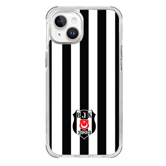 Beşiktaş Çubuklu Logo Şeffaf iPhone 13 Telefon Kılıfı