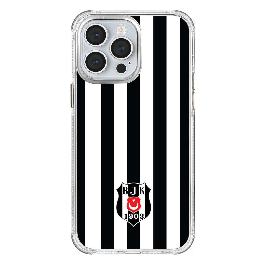 Beşiktaş Çubuklu Logo Şeffaf iPhone 14 Pro Max Telefon Kılıfı