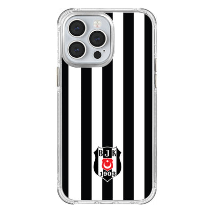 Beşiktaş Çubuklu Logo Şeffaf iPhone 14 Pro Max Telefon Kılıfı