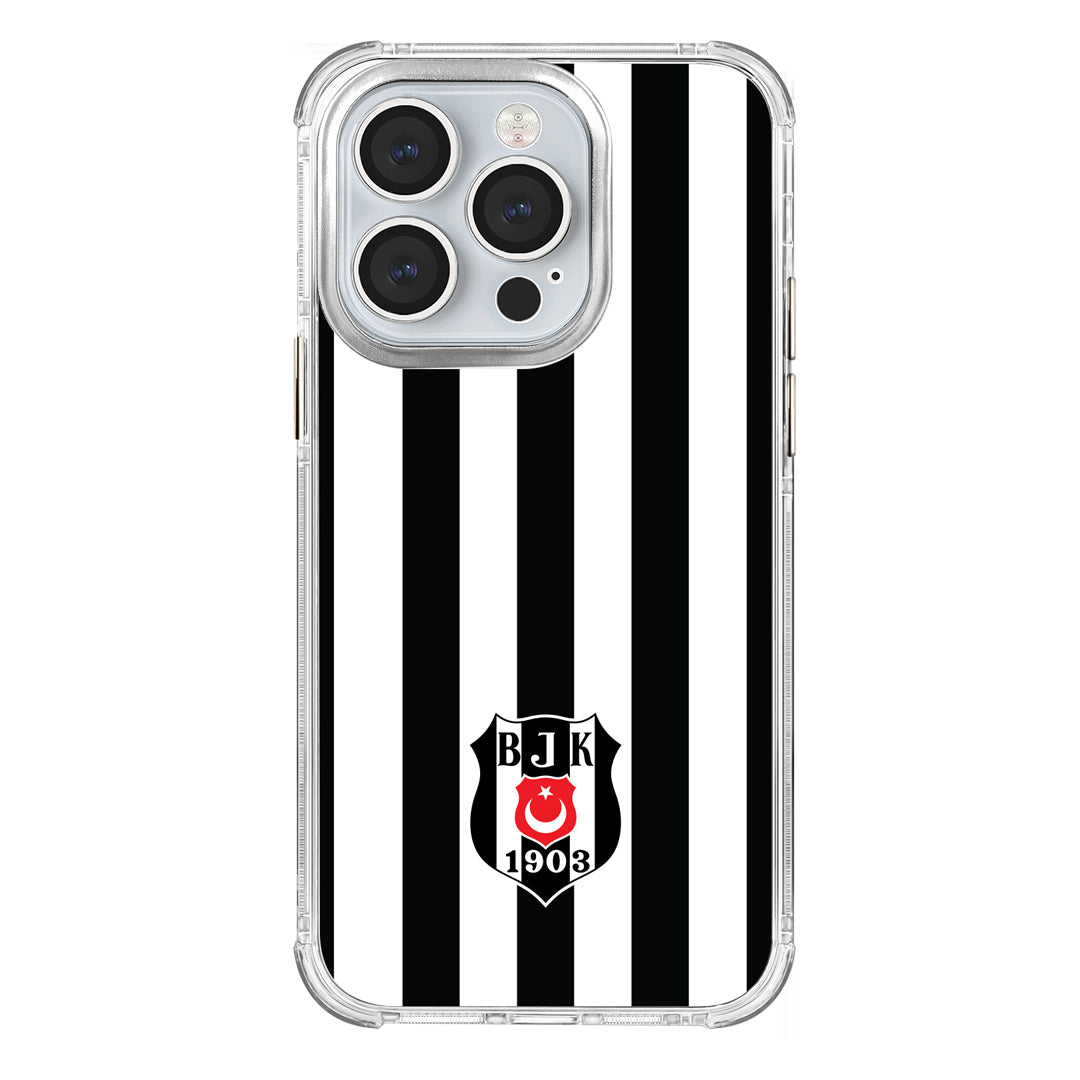 Beşiktaş Çubuklu Logo Şeffaf iPhone 14 Pro Telefon Kılıfı