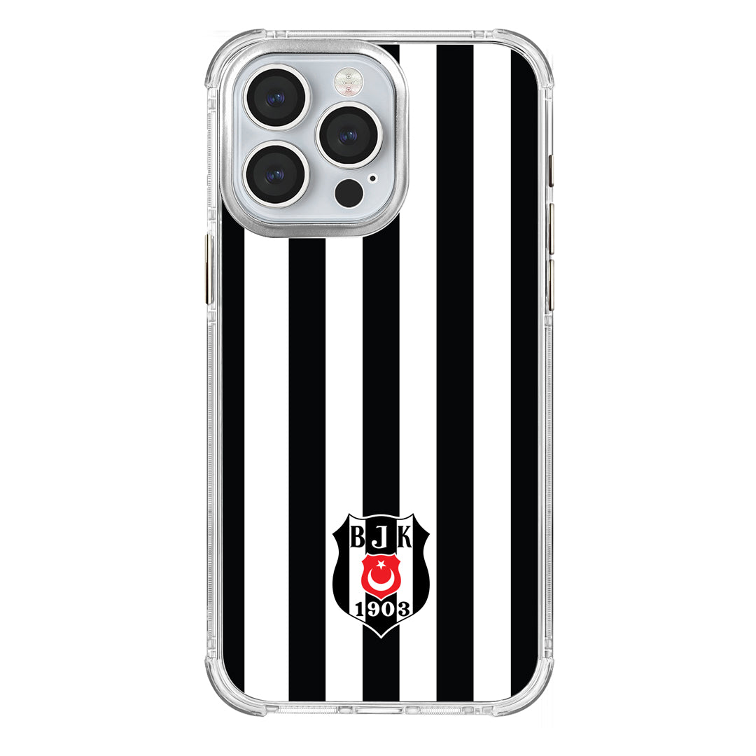 Beşiktaş Çubuklu Logo Şeffaf iPhone 15 Pro Max Telefon Kılıfı