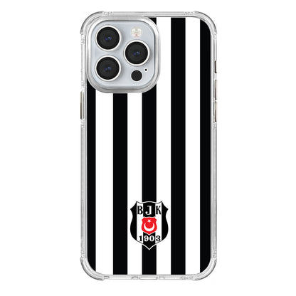 Beşiktaş Çubuklu Logo Şeffaf iPhone 15 Pro Max Telefon Kılıfı