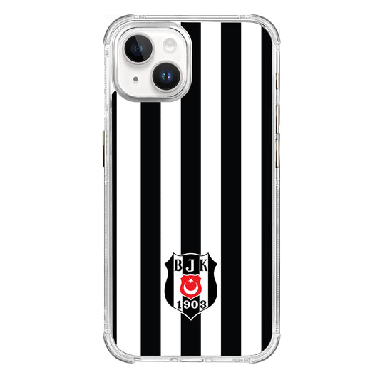 Beşiktaş Çubuklu Logo Şeffaf iPhone 15 Pro Telefon Kılıfı