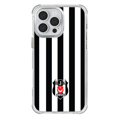 Beşiktaş Çubuklu Logo Şeffaf iPhone 16 Pro Max Telefon Kılıfı