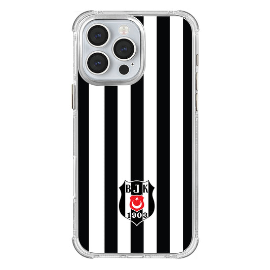 Beşiktaş Çubuklu Logo Şeffaf iPhone 16 Pro Max Telefon Kılıfı